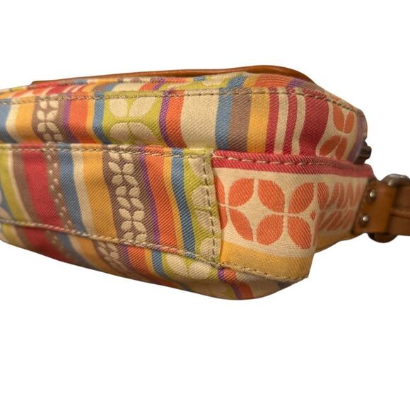 Fossil Canvas Leather Trim Colorful Crossbody Shoulder Bag Messenger Purse - Picture 11 of 16